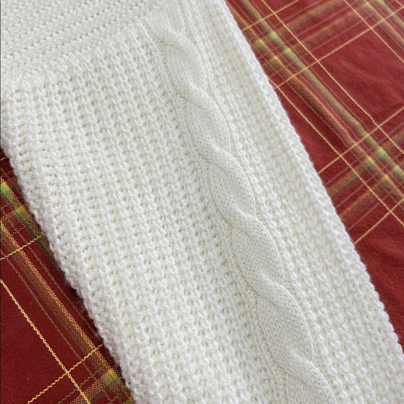 Almost Famous Women’s Cream Cable Knit Varsity Cricket Cardigan Large NWOT - Picture 10 of 12